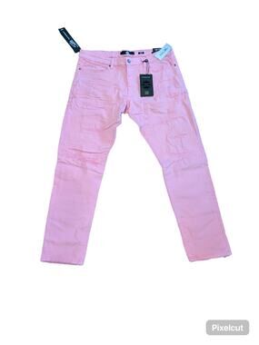 Jordan Craig Sean Jeans Mens 38x32 Pink Cotton Denim Jeans